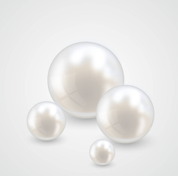 Hermosa perla realista conjunto ilustración vector
  - Vector, Imagen