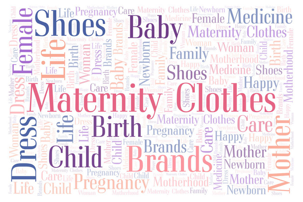Maternity Clothes horizontal word cloud. - Photo, Image