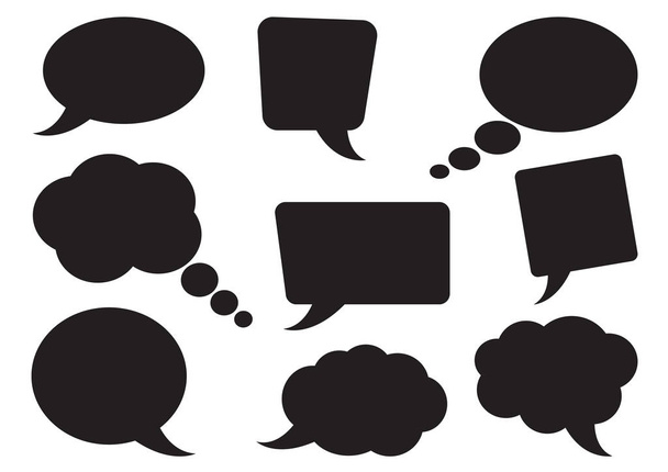 Speech bubbles collection. Blank empty black speech bubbles for your text. Vector illustration - Vector, Image