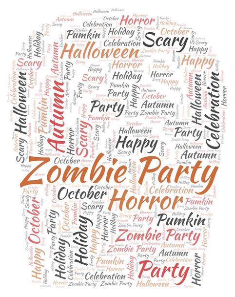 Zombie Party en forma de tumba palabra nube
. - Foto, imagen