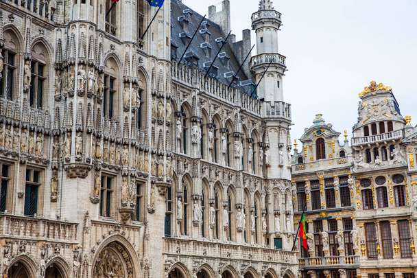 Brussels town hall building located on the famous Grand Place in Brussels - Photo, Image