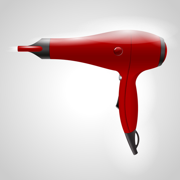 Secador de pelo rojo, ilustración vectorial
 - Vector, imagen