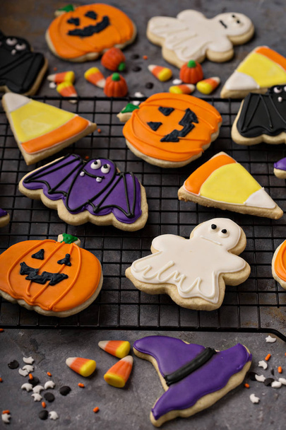 Halloween cookies decorated with royal icing - Fotó, kép