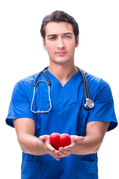 Young doctor in heart care concept - Foto, Imagem