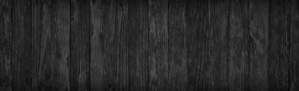 Textura de madera negra, superficie de mesa de madera vacía o pared como fondo
 - Foto, Imagen