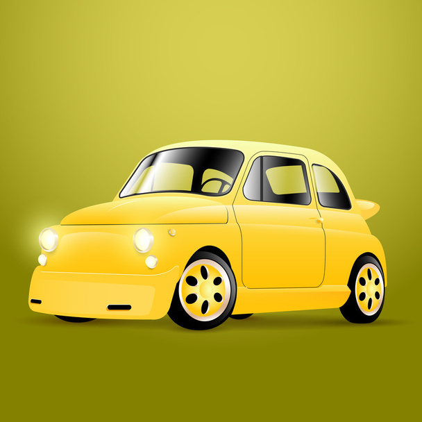 Tuning yellow retro car, vector - Vector, Image