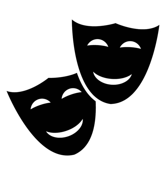 Comedy and tragedy theater masks  - Vettoriali, immagini