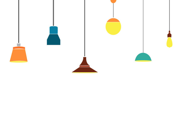 a set of electric lamps - Vector, Image