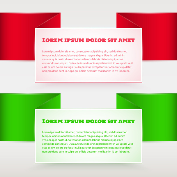 Vector red and green banners. - Vector, Image