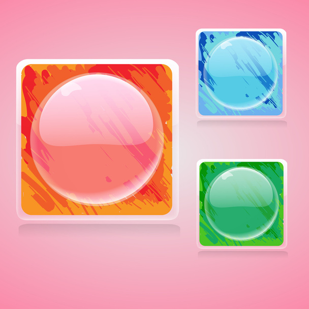 Web shiny buttons. Vector illustration. - Vector, Image