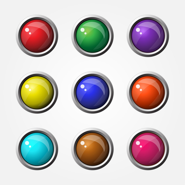 High Glossy Round Button - Vector, Image