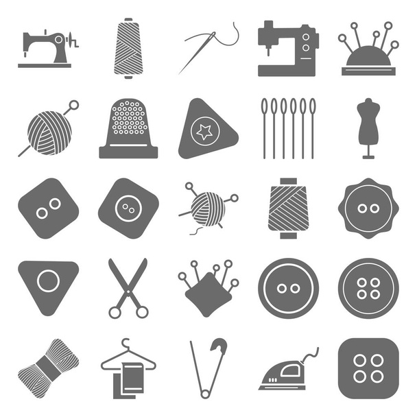 Sewing Material Isolated Vector Icons  - Vector, Image