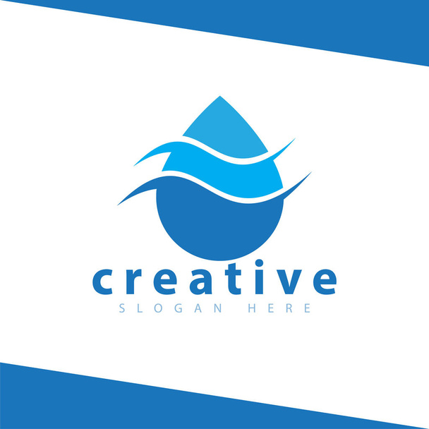 agua gotita ola logotipo icono vector plantilla
 - Vector, Imagen
