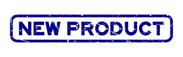 Grunge azul nuevo sello de goma cuadrada del producto sobre fondo blanco
 - Vector, Imagen
