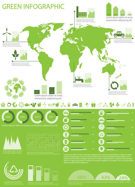 grüne Ökologie, Sammlung von Recycling-Infomaterial - Vektor, Bild