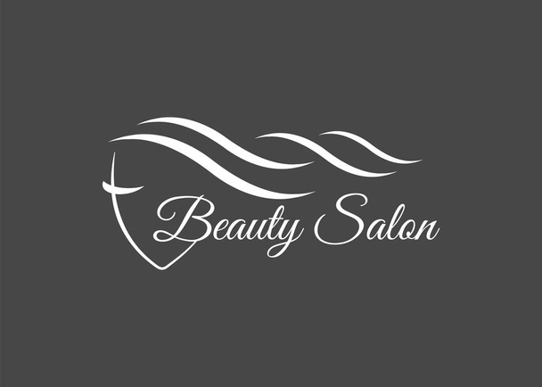 Woman face logo template for hair salon vector. Logo hair vector - Vector, Image