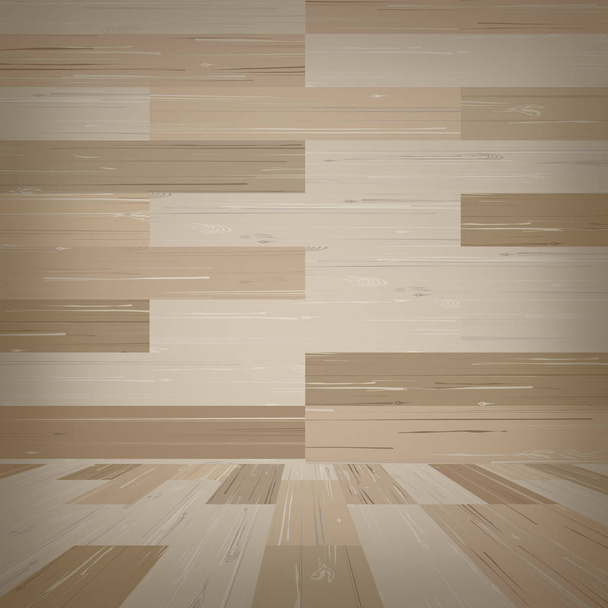 Empty wooden room space for background. Vector illustration. - Vector, Image