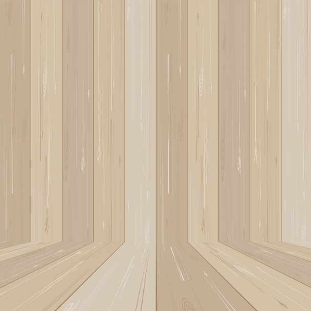 Empty wooden room space for background. Vector illustration. - Vector, Image