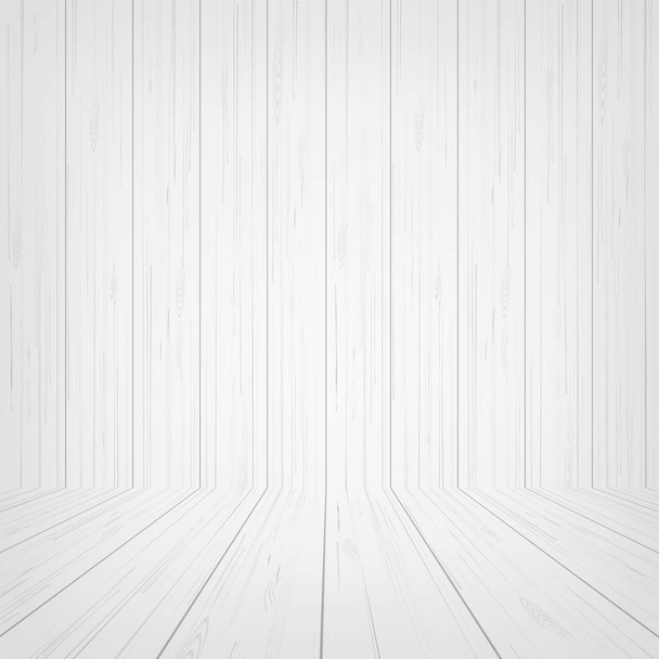 Empty white wooden room space for background. Vector illustration. - Vector, Image