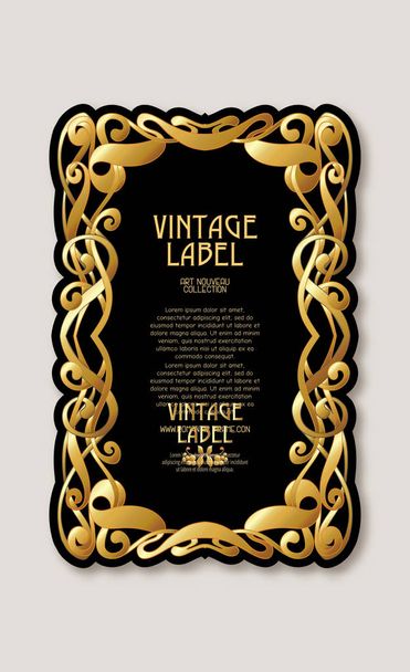 Label for products or cosmetics in art nouveau style, vintage, old, retro style. - Vector, imagen