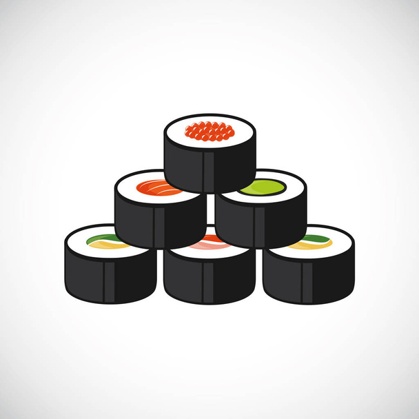 colorful sushi set tower - Vector, Image