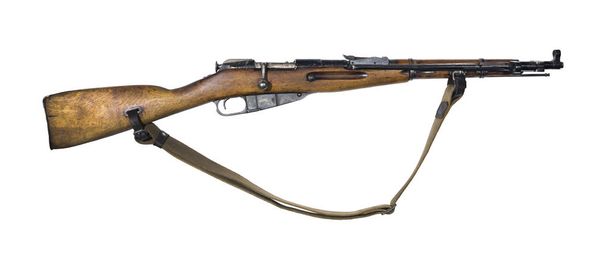 fusil militar vintage con bayoneta en posición cerrada, aislar
 - Foto, imagen