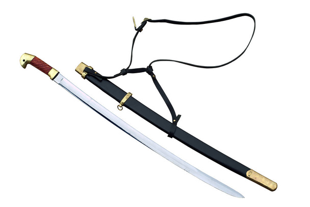 Beyaz artalanları izole kılıç kını ile kazak shashka - Fotoğraf, Görsel