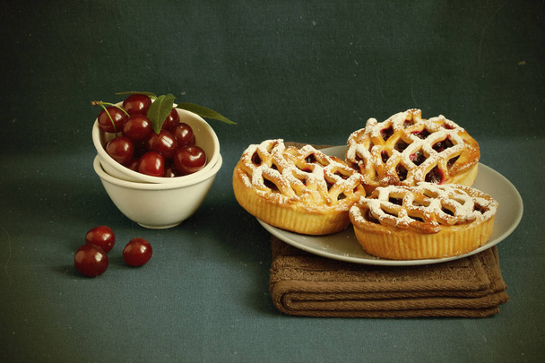 Cherry pie for home tea - Photo, Image