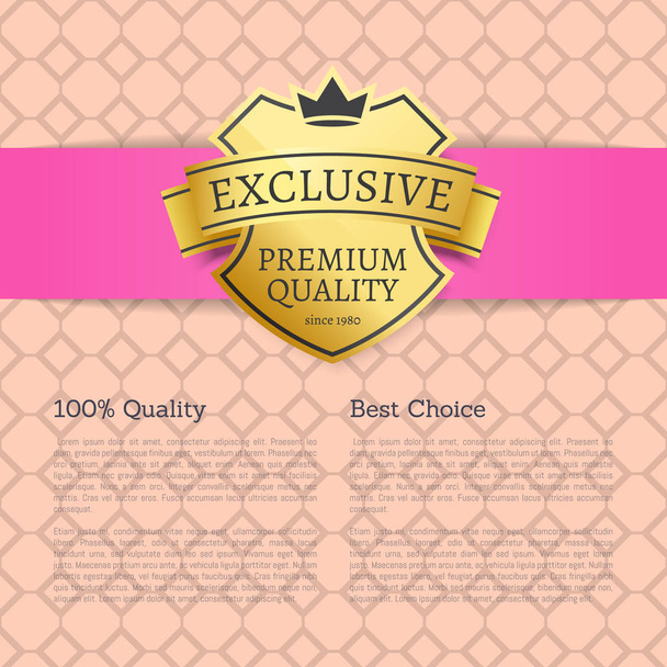 Exclusive Premium Quality Best Choice Brand Label - Vector, Imagen