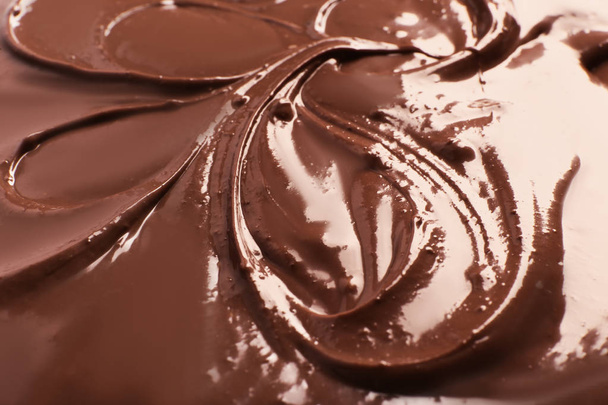Smakelijk gesmolten chocolade, close-up - Foto, afbeelding