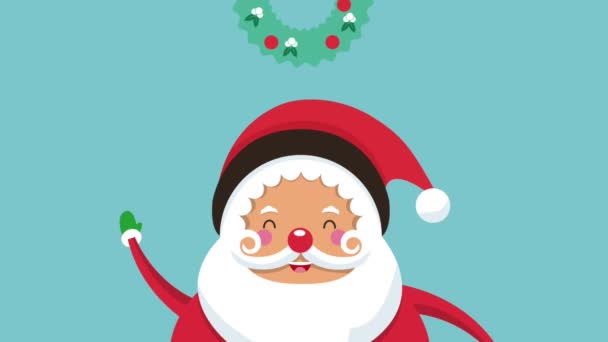 Santa claus na Boże Narodzenie Hd animacji - Materiał filmowy, wideo