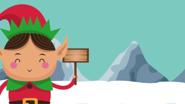 Santa y dibujos animados elfos HD animación
 - Metraje, vídeo