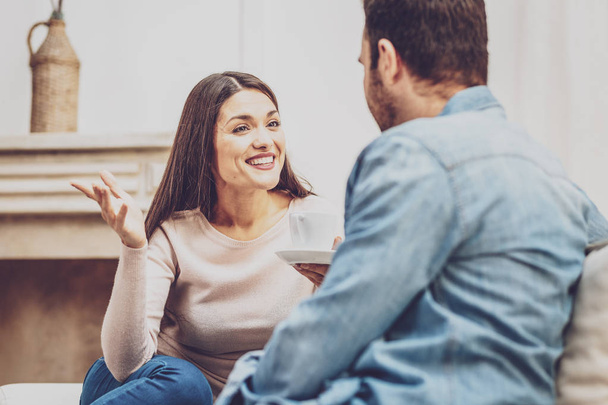 Positive happy woman talking to her boyfriend - Foto, immagini