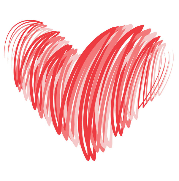 Логотип сердца, похожий на сделанный вручную
 - Вектор,изображение