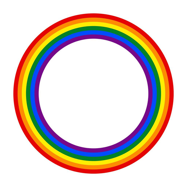 Arco iris gay pareja orgullo bandera círculo, símbolo de las minorías sexuales, gays y lesbianas
 - Foto, imagen