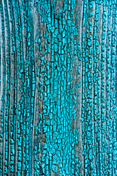 full frame of grungy blue wooden texture as backdrop - Photo, Image