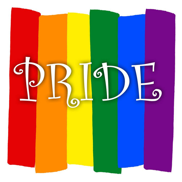 虹色のゲイプライド旗、性的少数者、同性愛者、レズビアン、prinde のシンボル - 写真・画像