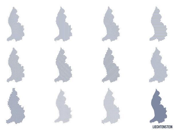 Векторный набор абстрактных карт Лихтенштейна в различных стилях, изолированных на белом фоне
 - Вектор,изображение