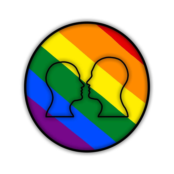 arco-íris casal gay orgulho bandeira círculo, Símbolo de minorias sexuais, gays e lésbicas, dois homens
 - Foto, Imagem