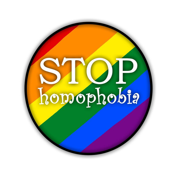 Regenbogen-Gay-Pride-Flaggenkreis, Symbol für sexuelle Minderheiten, Schwule und Lesben, stoppt Homophobie - Foto, Bild