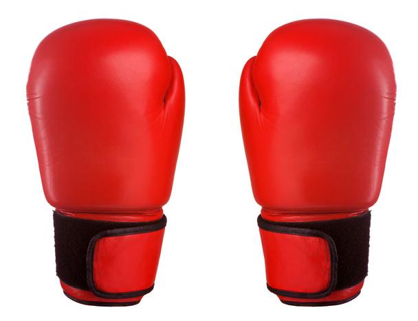 Pair of red leather boxing gloves - Фото, зображення