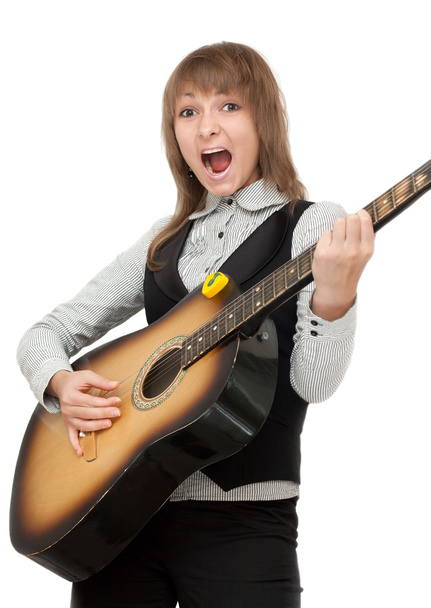 meisje met gitaar - Foto, afbeelding