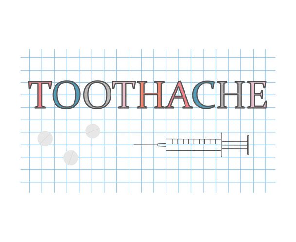 Diş ağrısı söylentilere göre kareli kağıt levha-vektör çizim - Vektör, Görsel