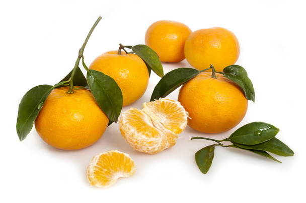 friss narancs mandarin elszigetelt fehér background. - Fotó, kép