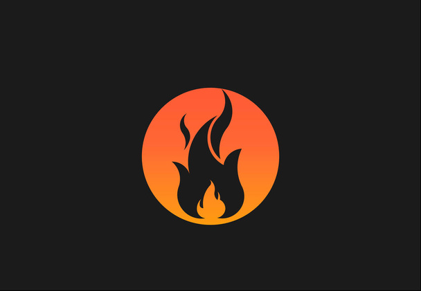 Fire flame with negative space. Vector Logo Symbol - Vector, Image