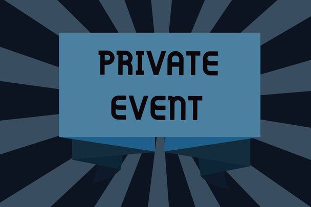 Sinal de texto mostrando evento privado. Foto conceitual Reservas Exclusivas RSVP Convite Sentado
 - Foto, Imagem