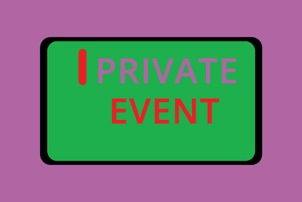 Nota di scrittura che mostra l'evento privato. Business photo showcase Prenotazioni Esclusive RSVP Invitational Seated
 - Foto, immagini