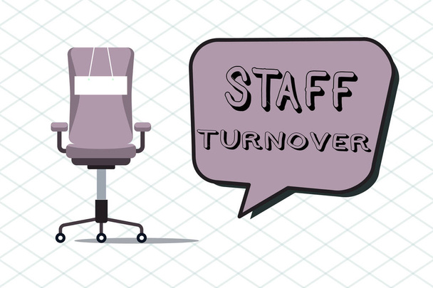 Handwriting text Staff Turnover. Concept meaning The percentage of workers that replaced by new employees - Photo, Image