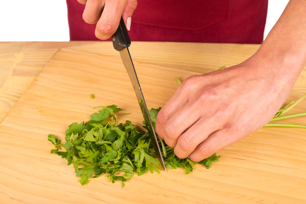 Chopping parsley - Zdjęcie, obraz