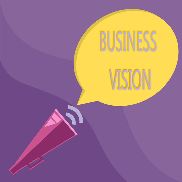 Textschild mit Business Vision. Konzeptfotos wachsen Ihr Geschäft in der Zukunft basierend auf Ihren Zielen - Foto, Bild